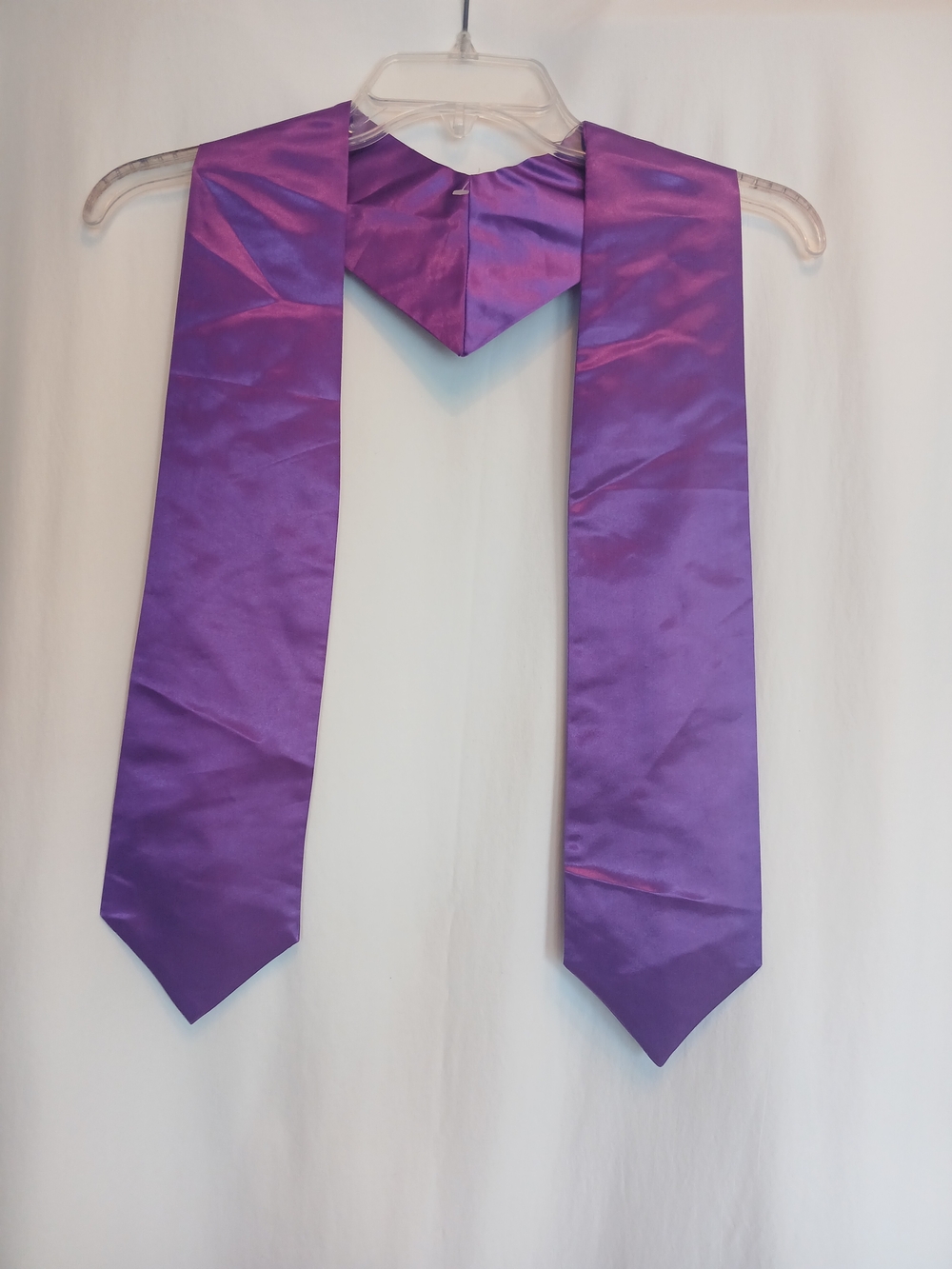 New! Purple Satin Pointed Hem Graduation Stole OS Unisex NWOT
